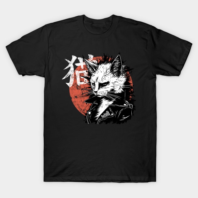 Zen Cat: Tranquility Meets Punk T-Shirt by Skull Riffs & Zombie Threads